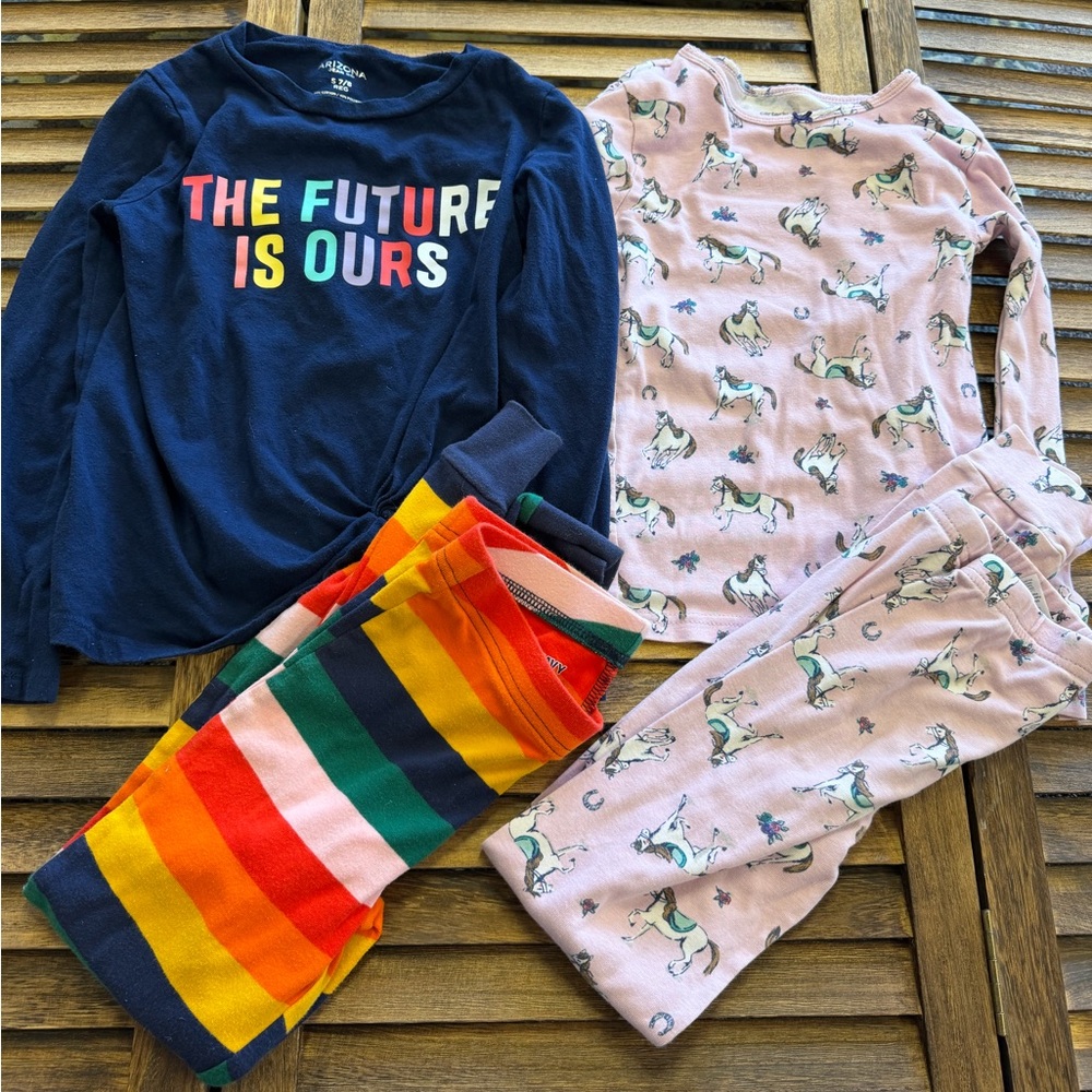 Carter's Multicolor Pajama Set with Horses and Old Navy Stripes Size 8 Jammies